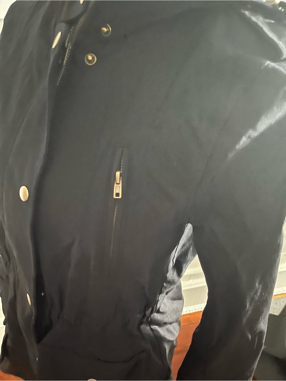 Black Hooded Cinch-Waist Utility Jacket - Picture 6 of 12